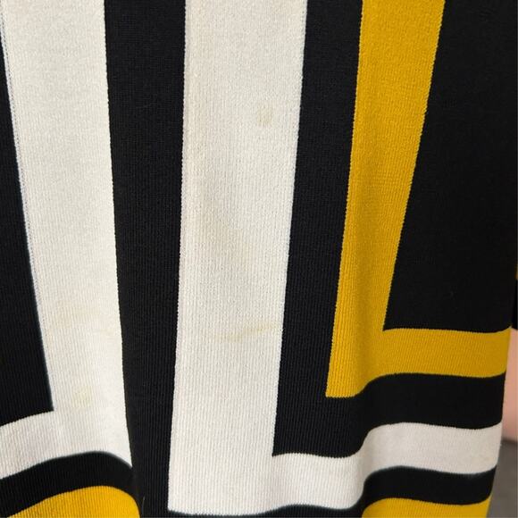 INC International Concepts Knit Mod Dress Black White Yellow Geometric – Size M - Picture 4 of 6